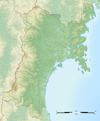 宮城県内における安波山の位置