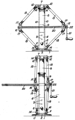パンタグラフジャッキの米国特許図 (1920年)