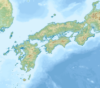 火の山 (山口県)の位置（西日本内）