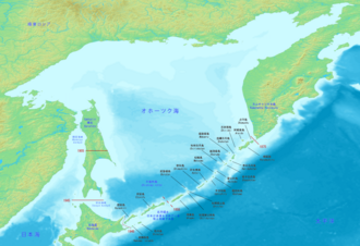 オホーツク海の地図