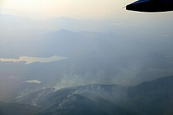 飛行機から撮影されたタイの野焼き