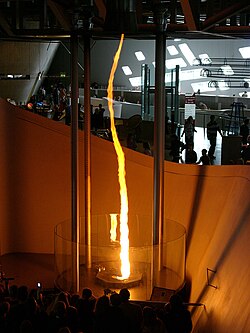 火災旋風の発生実験の様子