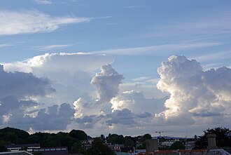 夕立のときに見られるような積乱雲の群れ