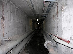 ヨーロッパの都市中心部にある古い歴史を持つ共同溝の内部空間