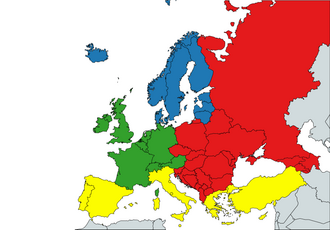 EuroVocによるヨーロッパの地域の分類地図