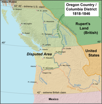 オレゴン条約：1846年の米英間における国境画定条約