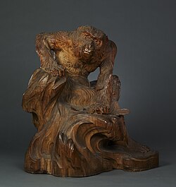 高村光雲による木彫の代表作『老猿』(1893年)