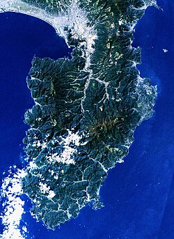 伊豆半島の衛星写真