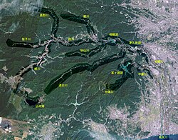 相模川のランドサット衛星写真