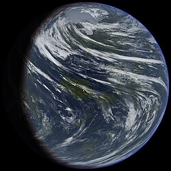テラフォーミングされた金星の想像図