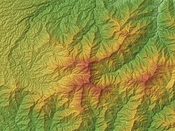 祖母山の地形図