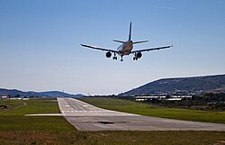 滑走路に離着陸する航空機