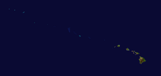 NASAの人工衛星写真に基づくハワイ諸島の合成画像(2002年)
