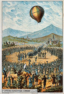 アノネーでの最初の公開実験(1783年6月4日)
