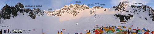 涸沢から見た穂高岳のパノラマ