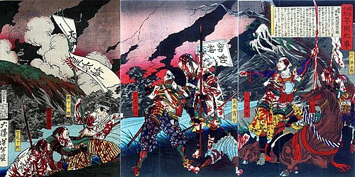 神風連の乱を描いた浮世絵