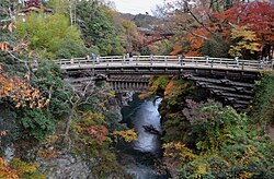 上流の桂川と名勝猿橋