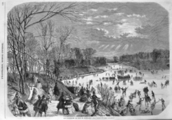 ブローニュの森でスケートをする人々(1858年)