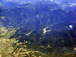 小矢部川上流域の空撮