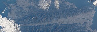 国際宇宙ステーションから撮影された徳島平野