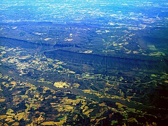 ケスタの空中写真