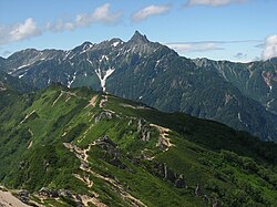 飛騨山脈の燕岳付近の景観