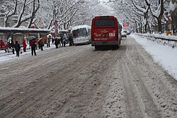 2008年1月28日の南京市中山北路の状況