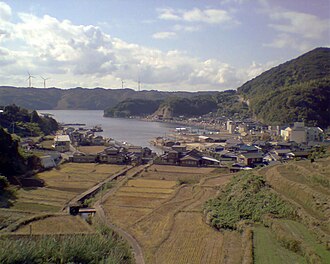 入り江の奥にある漁村、佐賀県 玄海町