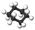 Ball-and-stick model of cyclohexane in its chair conformation