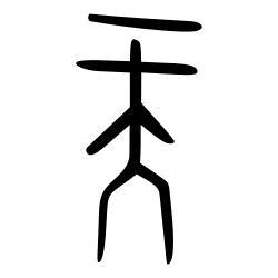 甲骨文字 による「天」