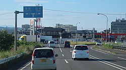 終点までの重複区間 国道4号 との合流 宮城県岩沼市 藤浪交差点