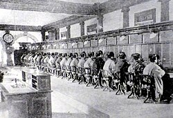 八重洲町電話交換局 （1902年頃）の様子
