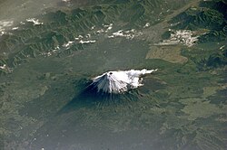 宇宙から見た富士山
