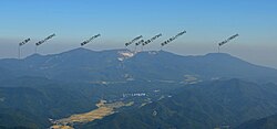 磐梯山から望む安達太良山系