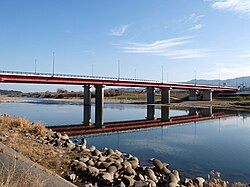 国道10号白滝橋付近（大分市中判田・中戸次）