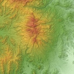 安達太良火山の火山体地形図