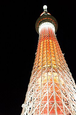 東京スカイツリーの構造体にはパイプが使用されている。