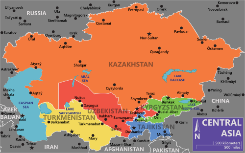 中央アジアの国々