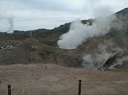 有珠山の寄生火口と火口列