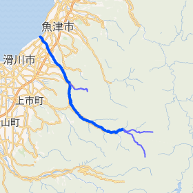 早月川流域の地図